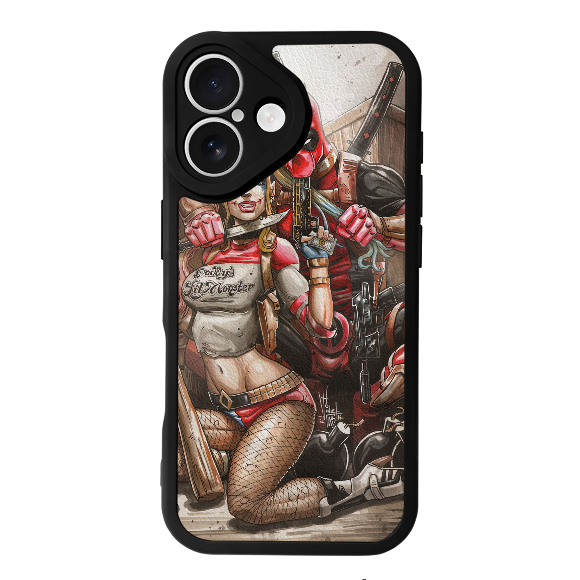 （画像用） Deadpool デッドプール 【iPhone 16シリーズ対応】シリコンスマホケース（レザー調） 材質：シリコン